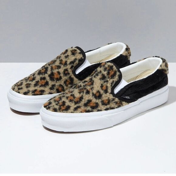 VANS Sherpa Slip-On 59 Sneakers Leopard Print Size 5.5 - Picture 1 of 11